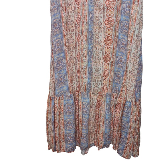 Calista Collection Boho Paisley Print Empire Waist Tiered Midi Dress - Picture 6 of 9